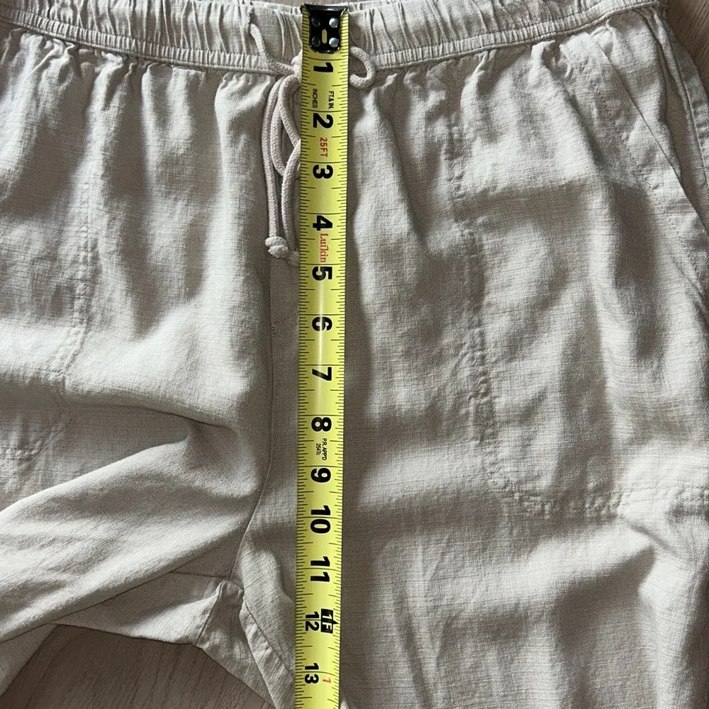 Splendid Sorrento Linen Pants M Almond Women's Wide Leg Ankle Casual Career